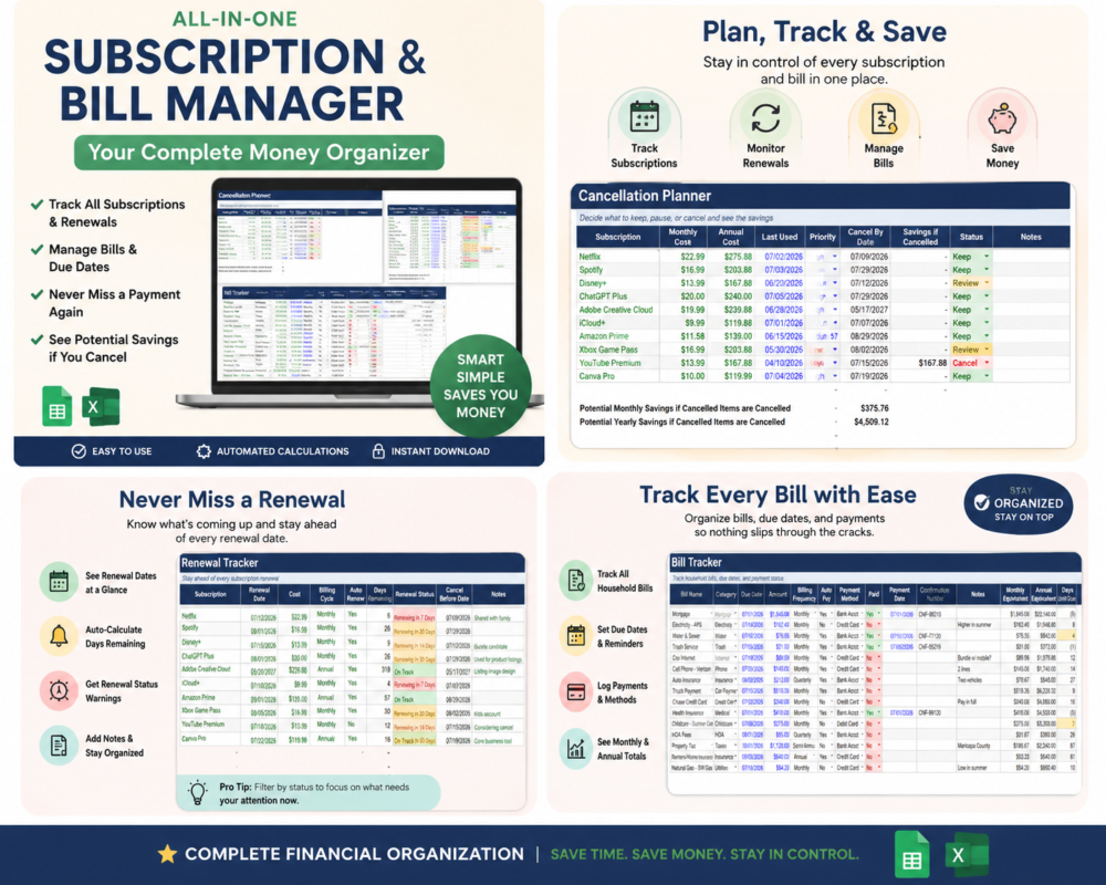 Subscription bill manager